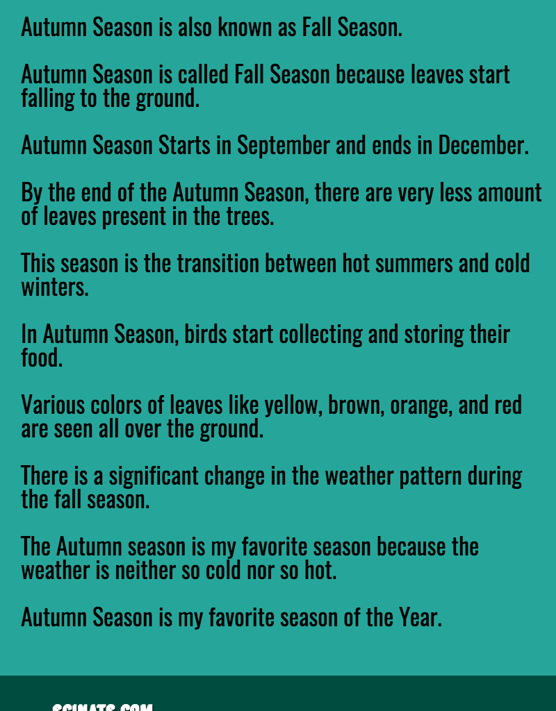 Autumn season essay