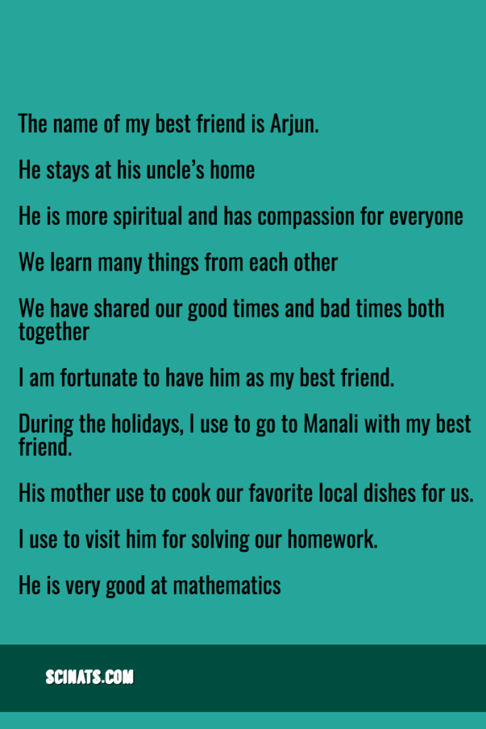 10 lines essay on best friend